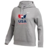 Nike Women's USA Wrestling Club Fleece Pullover Hoodie - Heather Grey/White