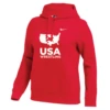 Nike Women's USA Wrestling Club Fleece Pullover Hoodie - Scarlet/White