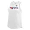 Nike Women's USA Wrestling Horizontal Dry High Neck Tank - White/Royal/Red