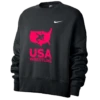 Nike Women’s USA Wrestling Fleece Trend Crew - Black/Fluorescent Raspberry