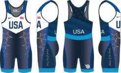 Nike Women's USA Wrestling Star Tour Wrestling Singlet - Blue