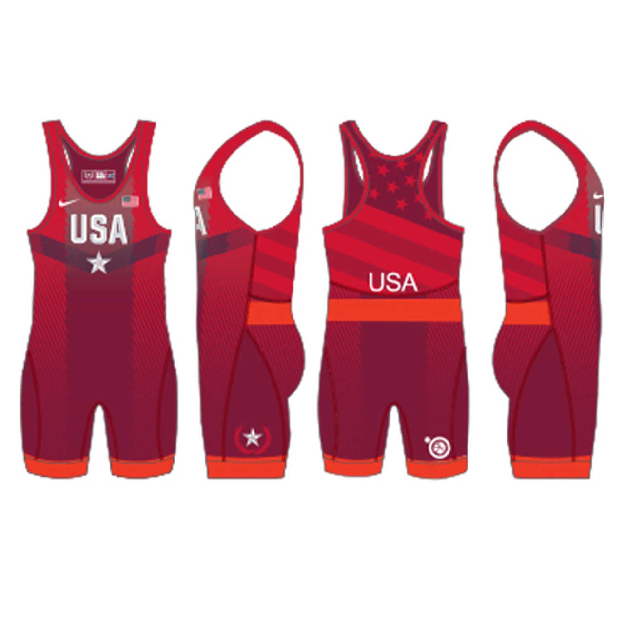 Nike Youth USA Wrestling Paris Tour Wrestling Singlet - Red 1 Nike Youth USA Wrestling Paris Tour Wrestling Singlet - Red