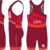 Nike Women's USA Wrestling Double Chevron Tour Wrestling Singlet - Red