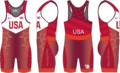 Nike Men's USAWR Star Tour Wrestling Singlet - Red