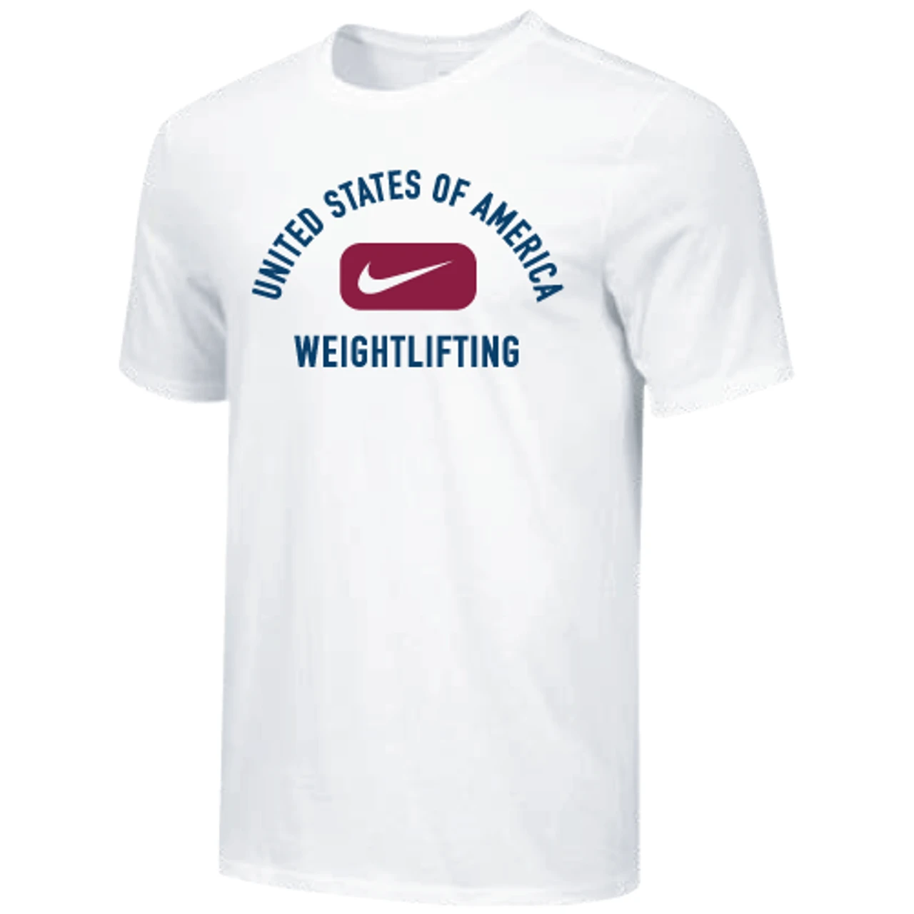 Nike Men's USA Weightlifting Arch USA Tee - White 1 Nike Men's USA Weightlifting Arch USA Tee - White