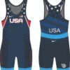 Nike Youth USA Wrestling Old Glory Singlet - Blue