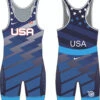 Nike Men's USA Wrestling Lightning Bolt Singlet - Blue