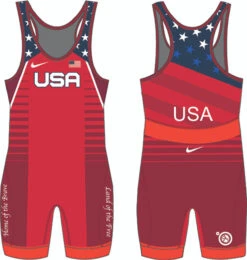 Nike Men's USA Wrestling Old Glory Singlet - Red