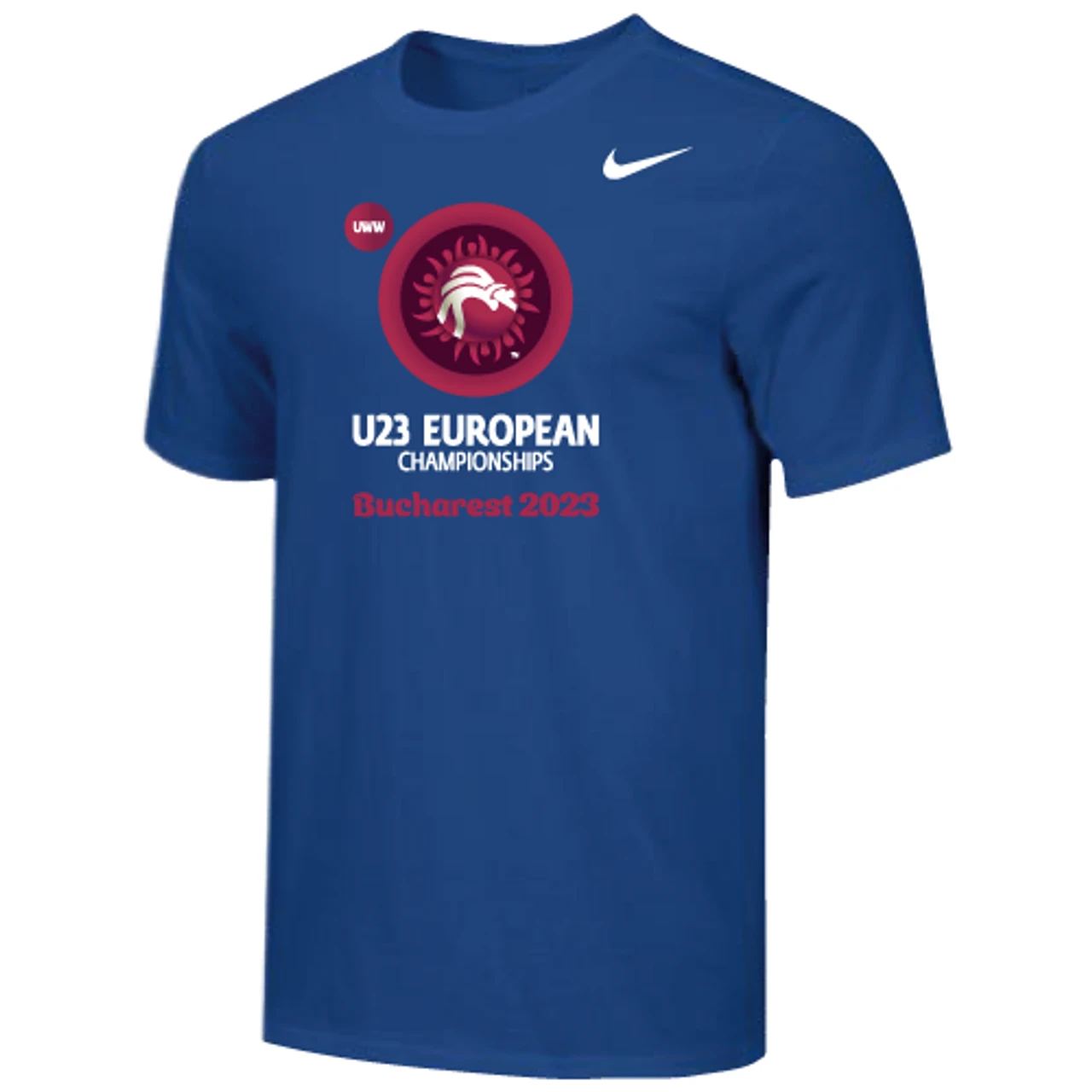 Nike Men's UWW U23 European Championships Bucharest 2023 Tee - Royal 1 Nike Men's UWW U23 European Championships Bucharest 2023 Tee - Royal