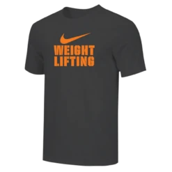 Nike Men's Weightlifting Stacked Tee - Black/Fluorescent Orange