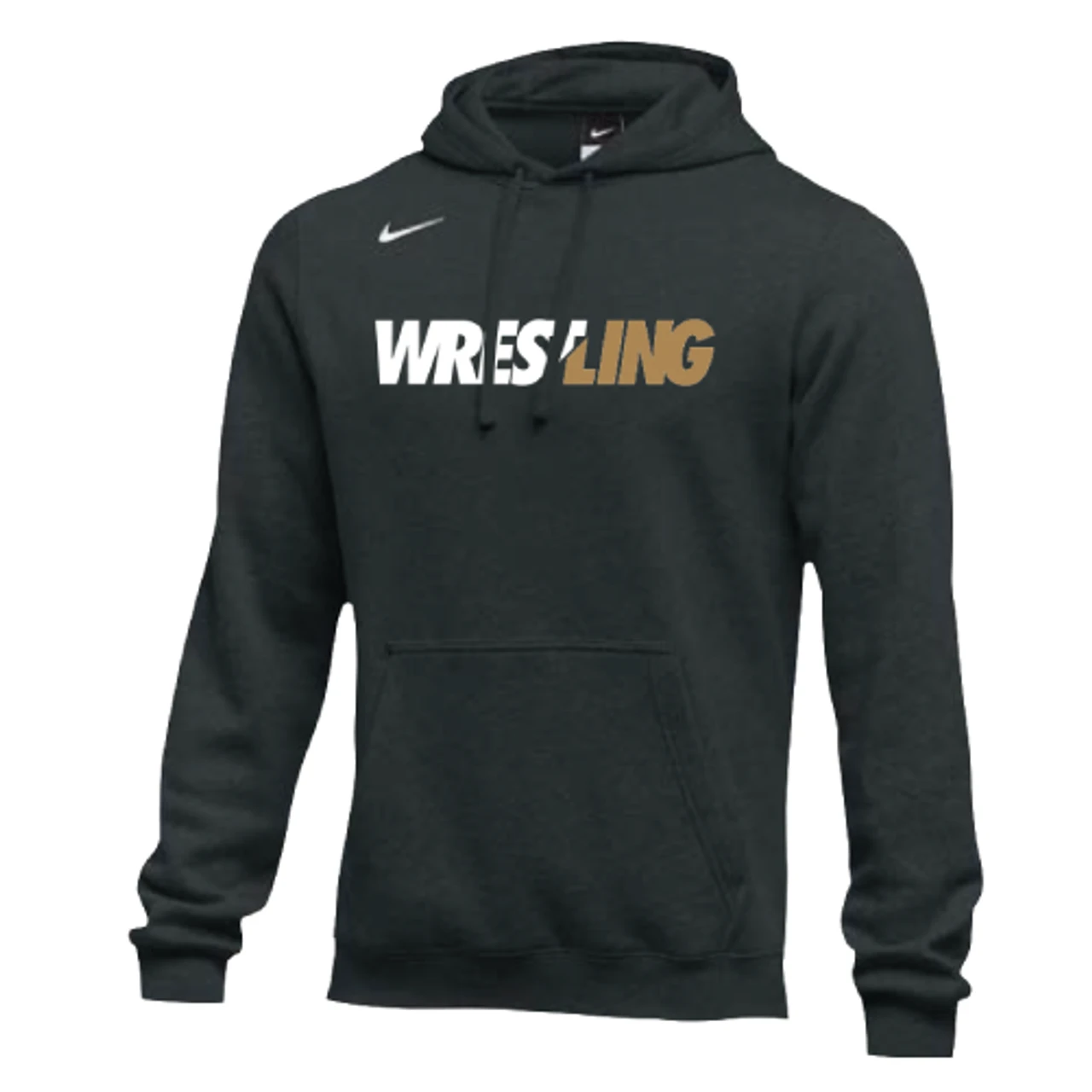 Nike Men's Wrestling Club Fleece Hoodie - Black/White/Gold 1 Nike Men's Wrestling Club Fleece Hoodie - Black/White/Gold