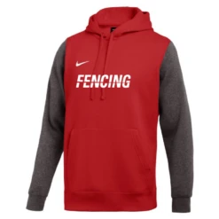 Nike Men's Fencing Club Fleece Color Block Hoodie - Red/Grey