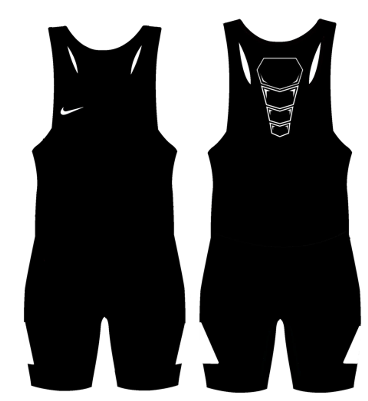 Nike Youth Grappler Elite Wrestling Singlet - Black / White 1 Nike Youth Grappler Elite Wrestling Singlet - Black / White