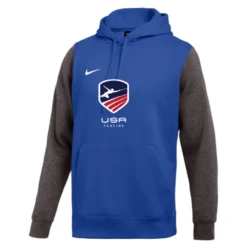 Nike Men's USA Fencing Club Fleece Color Block Hoodie - Royal/Grey