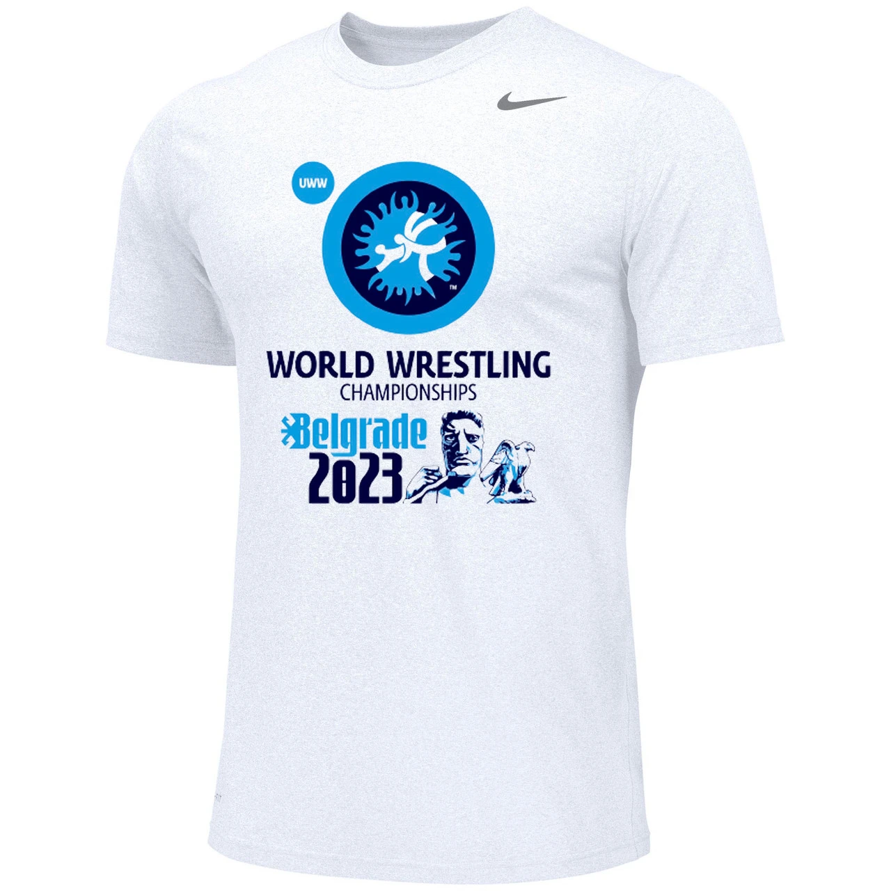Nike Men's UWW World Championships Belgrade 2023 Tee - White 1 Nike Men's UWW World Championships Belgrade 2023 Tee - White