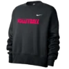 Nike Women’s Volleyball Fleece Trend Crew - Black/Fluorescent Raspberry