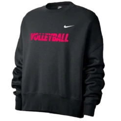 Nike Women’s Volleyball Fleece Trend Crew - Black/Fluorescent Raspberry