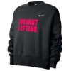 Nike Women’s Weightlifting Fleece Trend Crew - Black/Fluorescent Raspberry